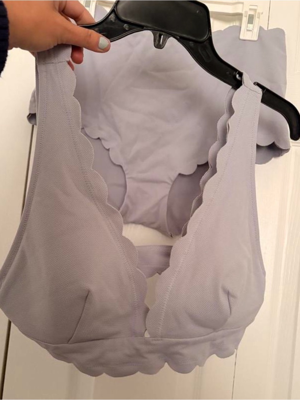 Victorias Secret Sz XL Lilac Scalloped Edge 2pc High-Waist Swimsuit - Picture 5 of 8